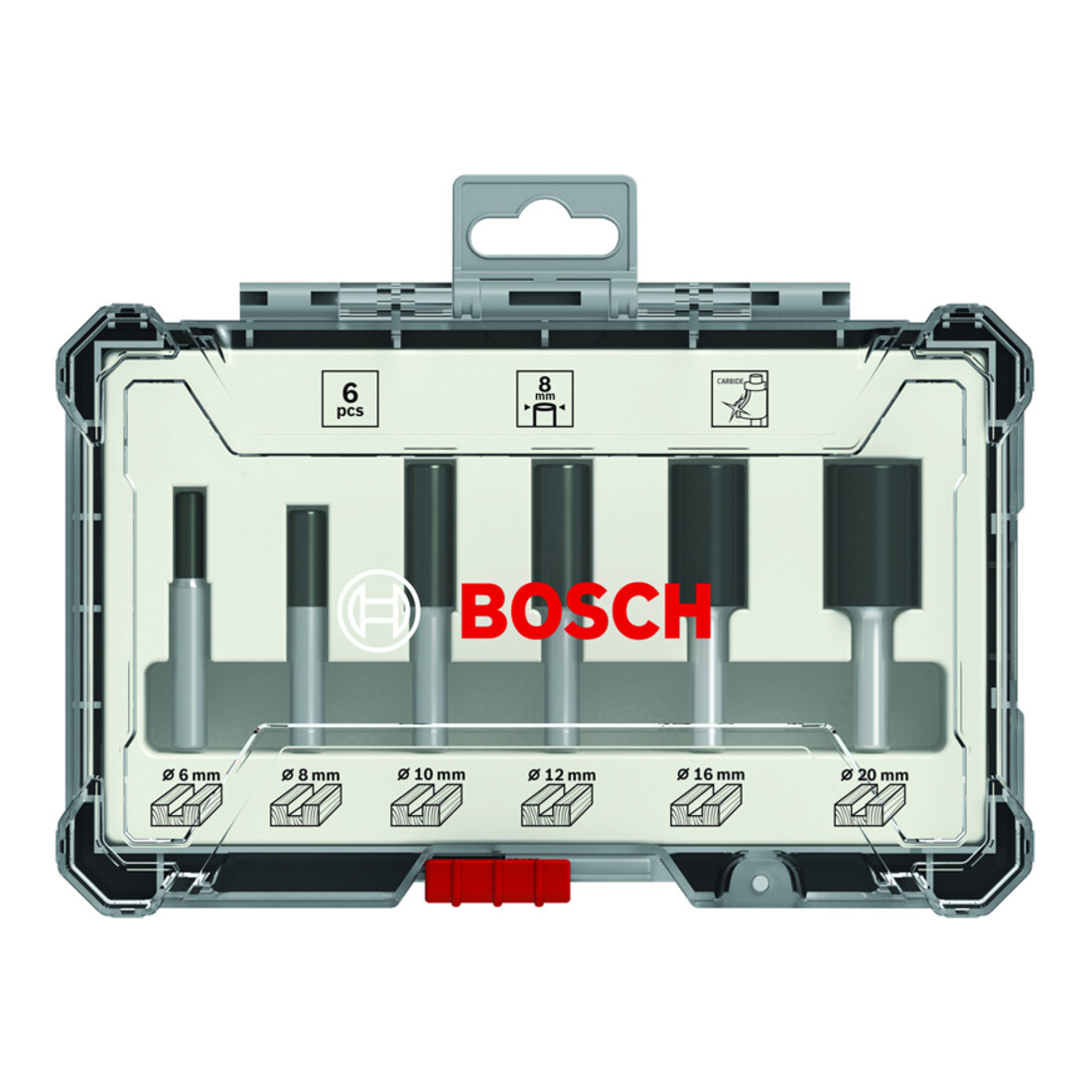 Bosch Set di frese per scanalature con codolo da 6 mm, 6 pezzi
