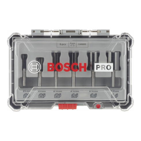 Bosch Set di frese per scanalature con codolo da 6 mm, 6 pezzi