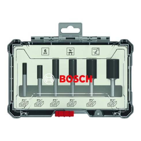 Bosch Set di frese per scanalature con gambo da 1/4", 6pz.