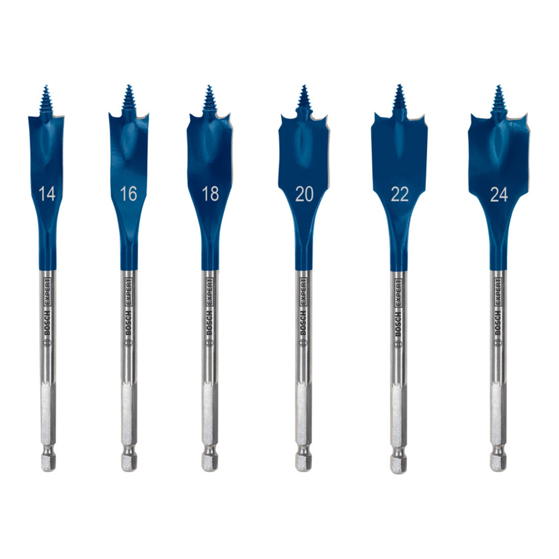 Bosch Set di frese piatte EXPERT SelfCut Speed 14/16/18/20/22/24mm 6pz., per avvitatore e trapano a percussione