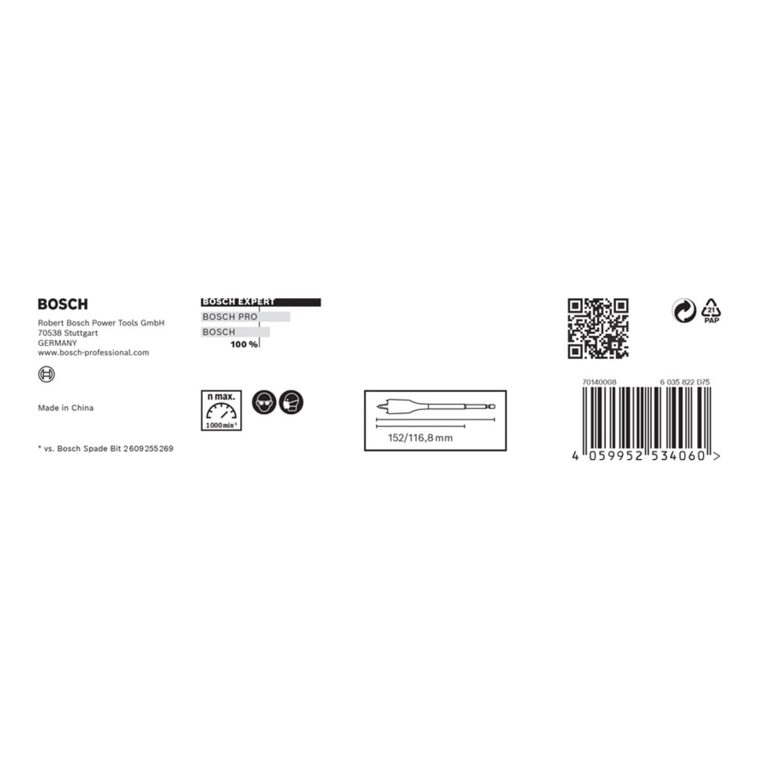 Bosch Set di frese piatte EXPERT SelfCut Speed 14/16/18/20/22/24mm 6pz., per avvitatore e trapano a percussione