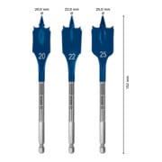 Bosch Set di frese piatte EXPERT SelfCut Speed 20/22/25mm 3pz., per avvitatore e trapano a percussione-4