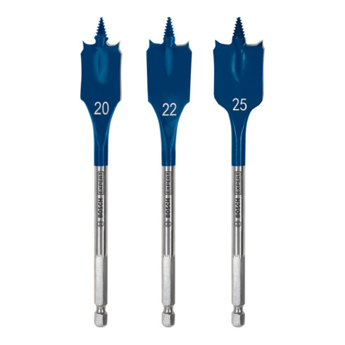 Bosch Set di frese piatte EXPERT SelfCut Speed 20/22/25mm 3pz., per avvitatore e trapano a percussione