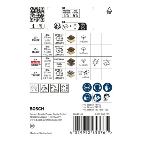 Bosch Set di lame per sega PRO Legno e Metallo, 30 pz, per falegnami