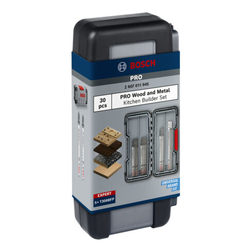 Bosch Set di lame per sega PRO Legno e Metallo, 30 pz, per falegnami