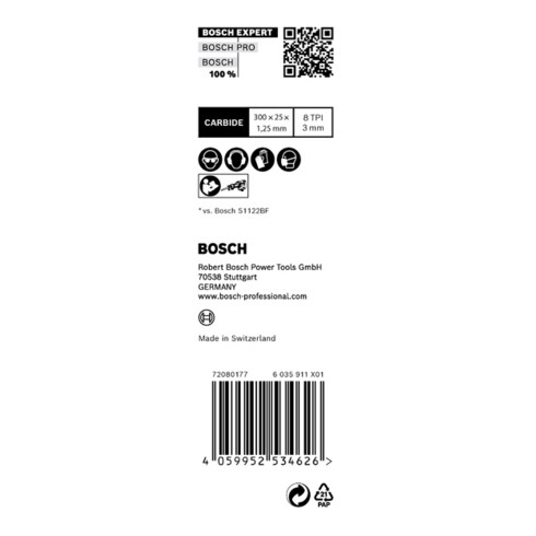 BOSCH Set di lame per seghe frontali a gattuccio, Descrizione: 1255CHC-E