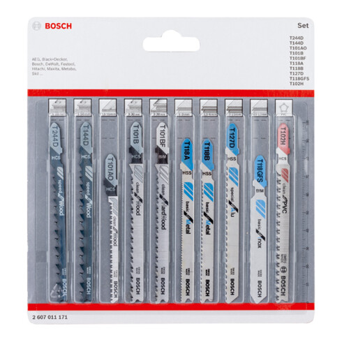 Bosch Set di lame per seghetti alternativi all in one da 10 pezzi