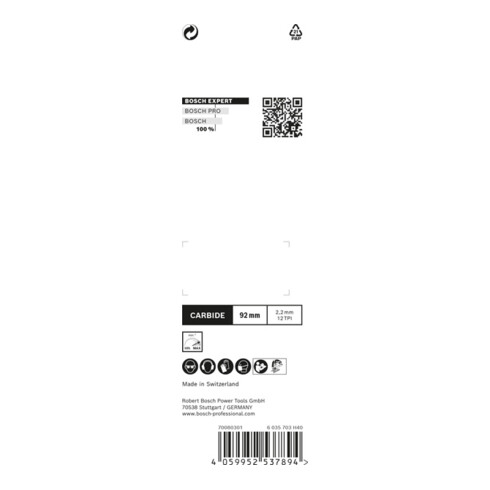 BOSCH Set di lame per seghetti alternativi, Descrizione: T108BHM-E