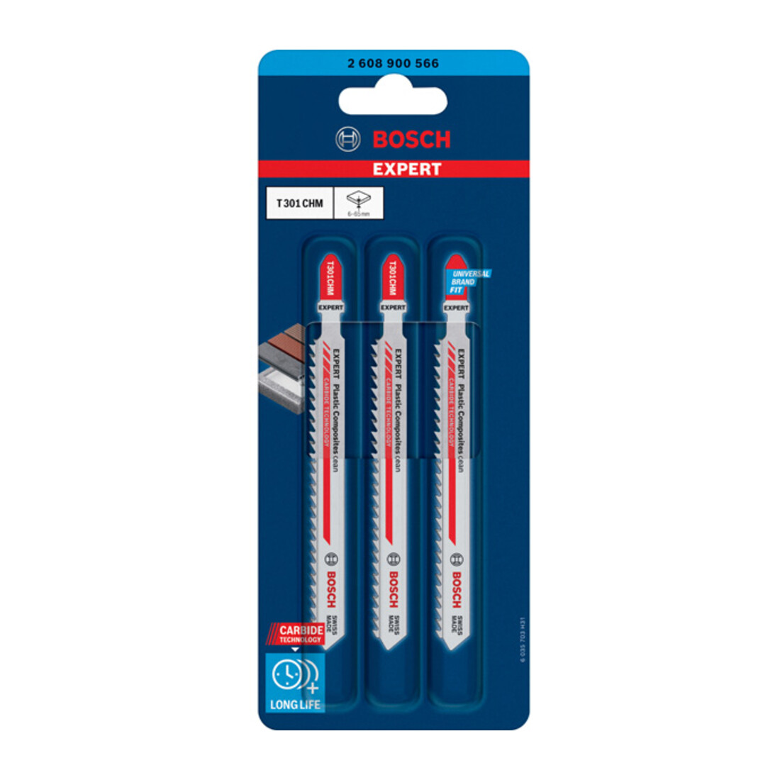 BOSCH Set di lame per seghetti alternativi, Descrizione: T301CHM-E