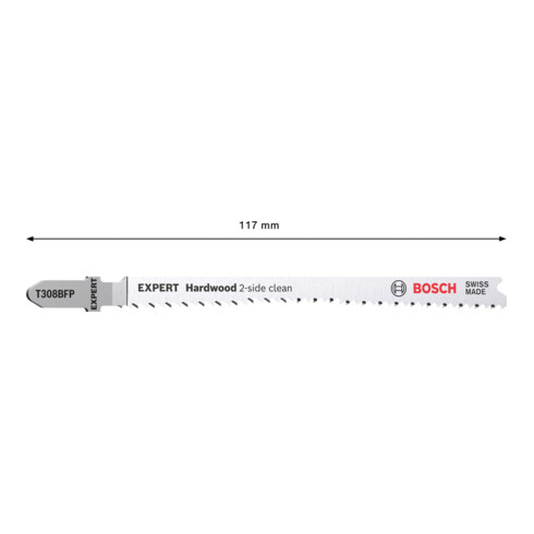Bosch Lama per seghetto alternativo Expert 'Hardwood 2-side clean' T 308 BFP