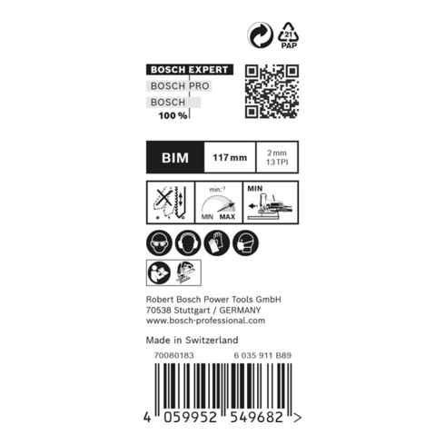 Bosch Lama per seghetto alternativo Expert 'Hardwood 2-side clean' T 308 BFP