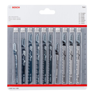 Bosch Set di lame per seghetti alternativi Wood, 10 pezzi