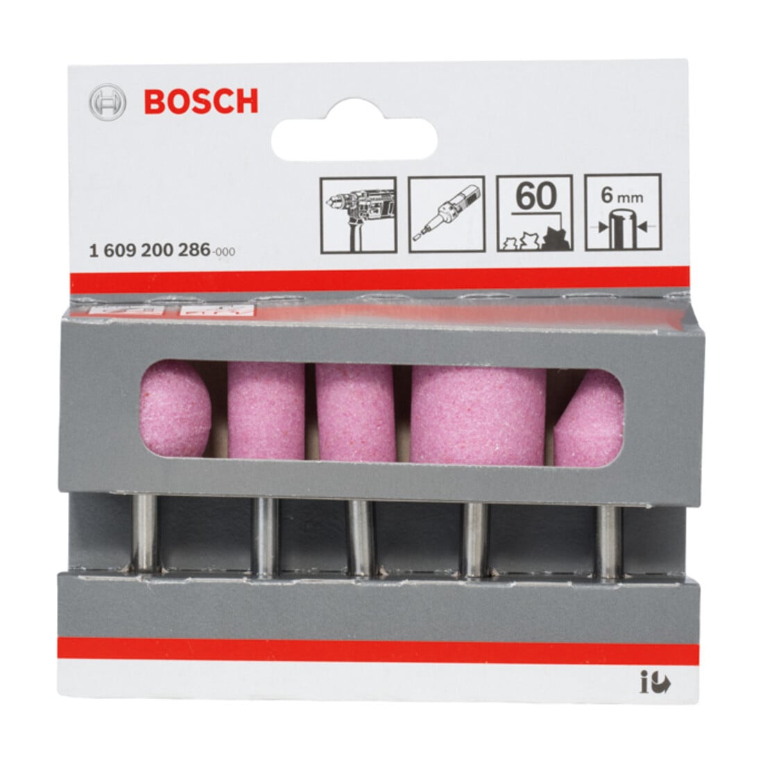 Bosch Set di mole abrasive con gambo 5 pezzi 6 mm 60 25 15 15 25 20 x 24 30 30 25 25 mm