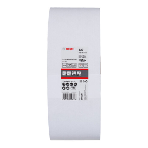 Bosch Set di nastri abrasivi X440 Best for Wood and Paint, 100x610mm, 120