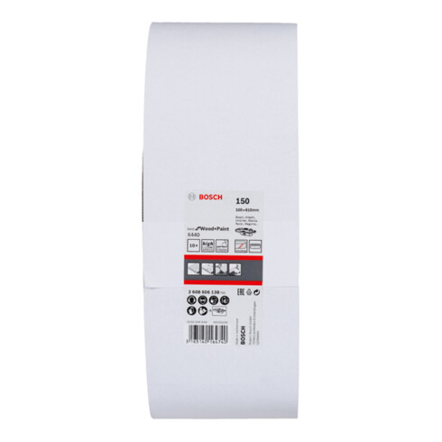 Bosch Set di nastri abrasivi X440 Best for Wood and Paint, 100x610mm, 150