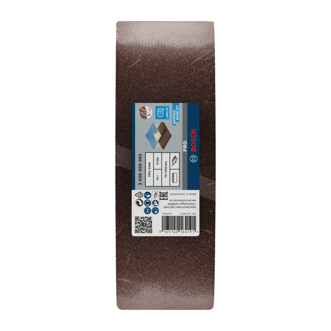 Bosch Set di nastri abrasivi X440 Best for Wood and Paint, 75x533mm, 100