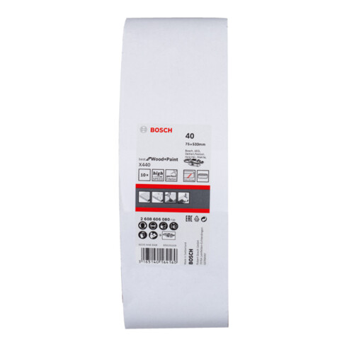 Bosch Set di nastri abrasivi X440 Best for Wood and Paint, 75x533mm, 40