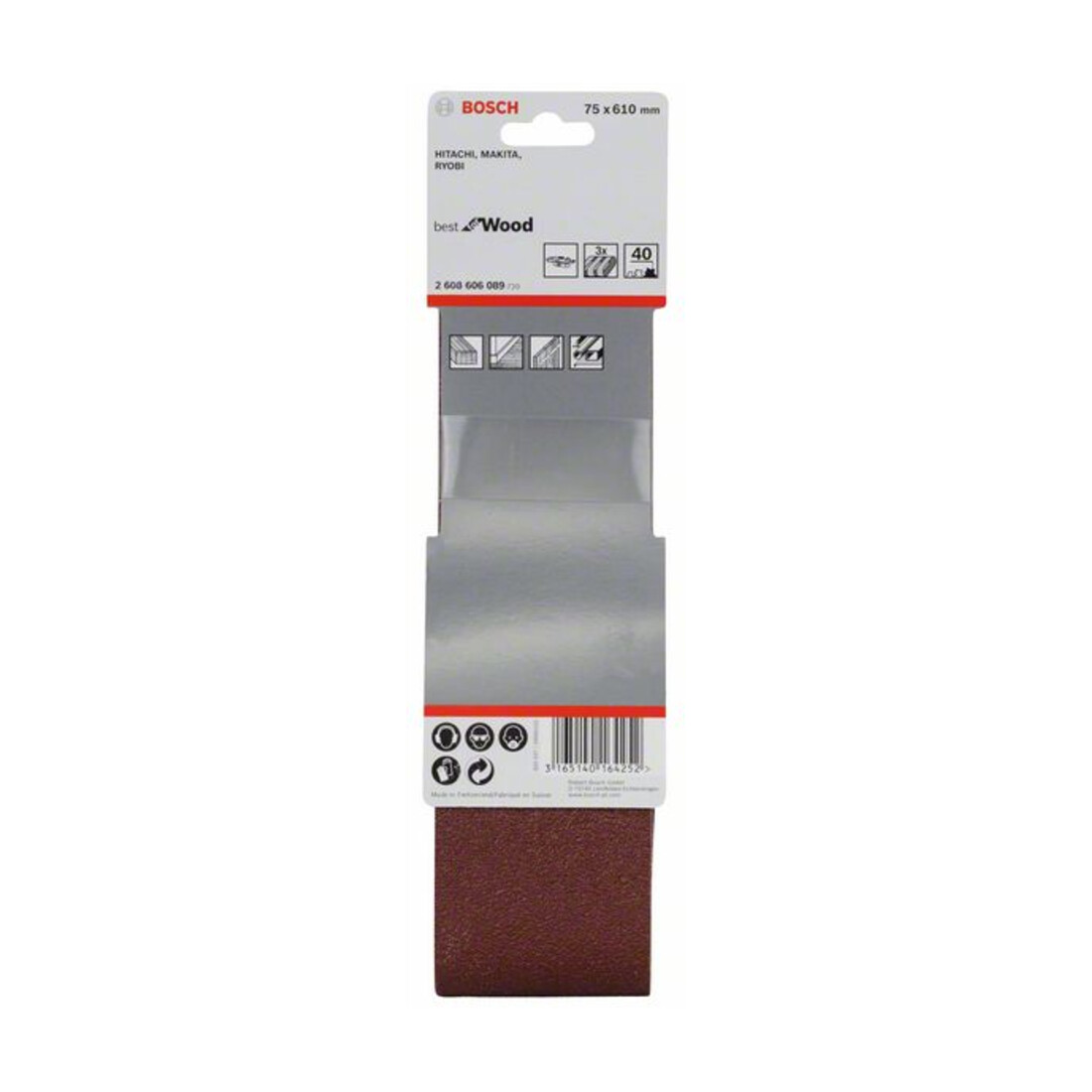 Bosch Set di nastri abrasivi X440 Best for Wood and Paint, 75x610mm, 40
