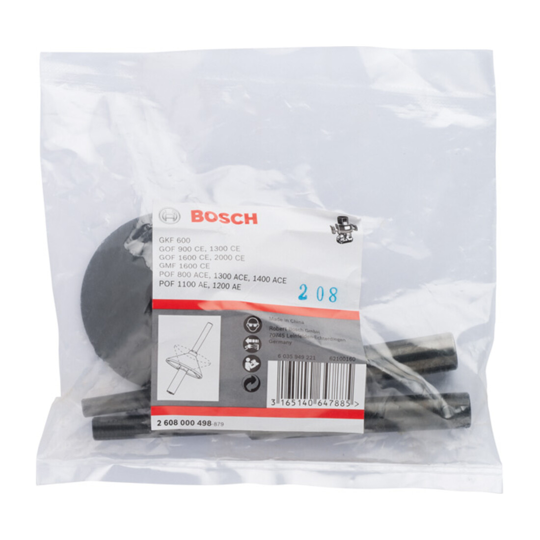 Bosch Set di perni di centraggio 3pz. 8, 12mm 1/2", 1/4"