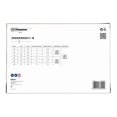 Bosch Set di punte a elica 6 pezzi 10 - 20 mm 160 mm 235 mm