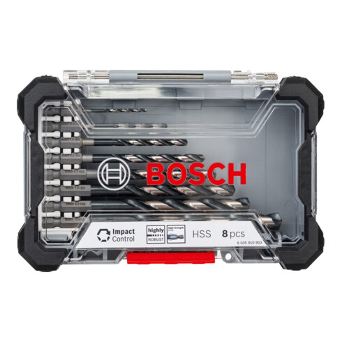 Bosch Set di punte elicoidali in HSS Impact Control 8 pezzi