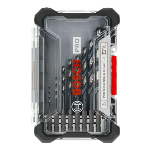 Bosch Set di punte elicoidali in HSS Impact Control 8 pezzi