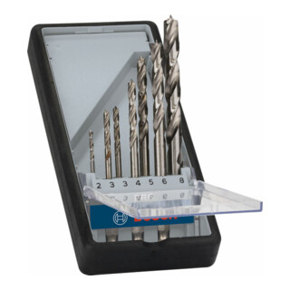 Bosch Set di punte elicoidali per legno Robust Line 1/4" codolo esagonale 7 pezzi 2 - 8 mm