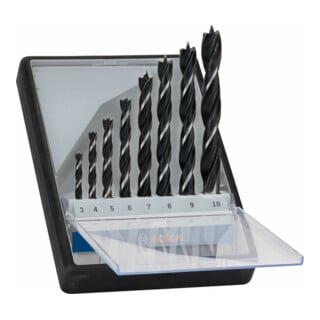 Bosch Set di punte elicoidali per legno Robust Line, 3 - 10 mm, 8 pezzi