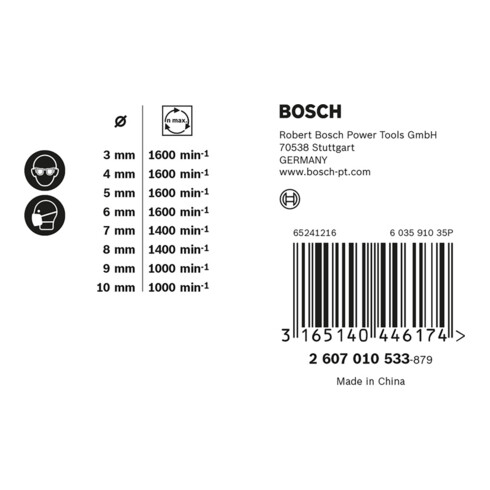 Bosch Set di punte elicoidali per legno Robust Line, 3 - 10 mm, 8 pezzi