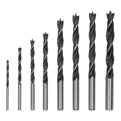 Bosch Set di punte elicoidali per legno Robust Line, 3 - 10 mm, 8 pezzi