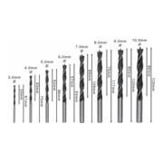 Bosch Set di punte elicoidali per legno Robust Line, 3 - 10 mm, 8 pezzi-5