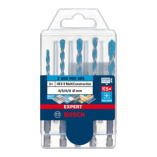 Bosch Set di punte EXPERT MultiConstruction HEX-9, 4/5/6/8mm 5pz., per avvitatore e trapano a percussione
