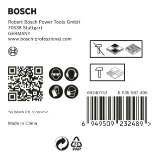 Bosch Set di punte miste EXPERT HEX-9 HardCeramic, 6mm, 5pz., per avvitatore e trapano a percussione