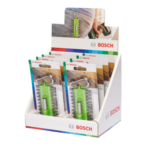 Bosch Set di punte per cacciavite 21pz. con moschettone, verde chiaro