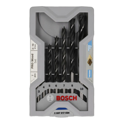 Bosch Set di punte per legno, 7 pz. 3 - 10 mm