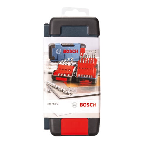 Bosch Set di punte per metallo HSS-G Toughbox, 18 pz. DIN 338 135°