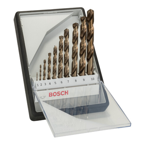 Bosch Set di punte per trapano Robust Line HSS-Co DIN 135, per metallo, 135°, 10pz. 1 - 10mm