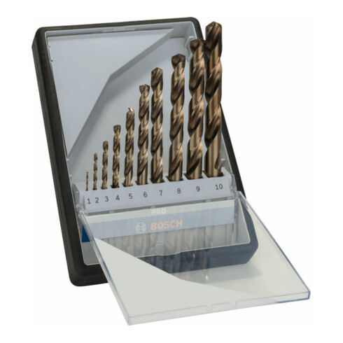 Bosch Set di punte per trapano Robust Line HSS-Co DIN 135, per metallo, 135°, 10pz. 1 - 10mm