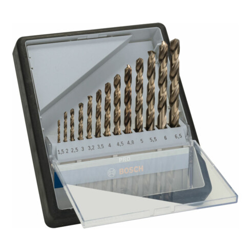 Bosch Set di punte per trapano Robust Line HSS-Co DIN 135, per metallo, 135°, 13pz. 1,5 - 6,5