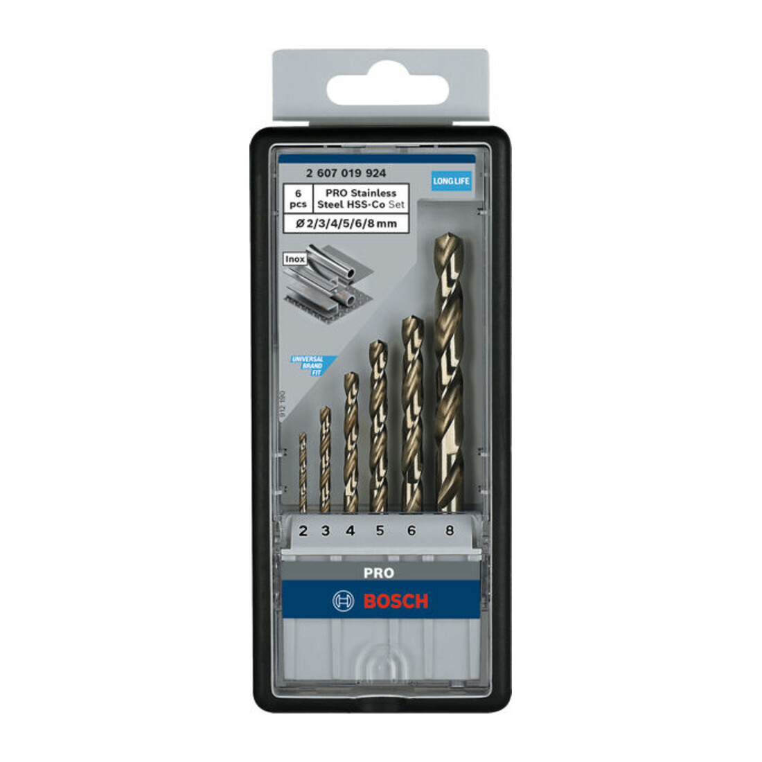 Bosch Set di punte per trapano Robust Line HSS-Co DIN 135, per metallo, 135°, 6pz. 2 - 8mm