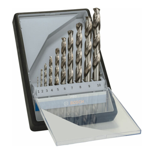 Bosch Set di punte per trapano Robust Line HSS-G DIN 135, per metallo, 135°, 10pz. 1 - 10mm