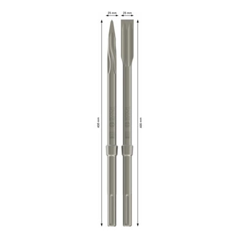 Bosch Set di scalpelli SDS max 4 pezzi 400 x 25 mm 400 mm