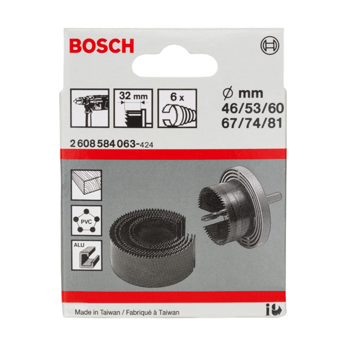 Bosch Set di seghe a tazza, 6 pezzi, 46-81 mm