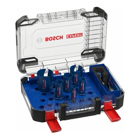 Bosch Set di seghe a tazza Construction Material EXPERT 20/25/32/38/51/64 mm 10 pz. per perforatrici rotative e trapani a percussione