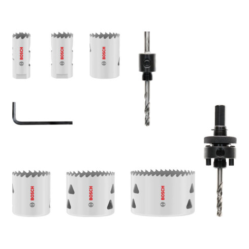 Bosch Set di seghe a tazza multi materiale con filetto, 20; 25; 35; 40; 51; 68 x 40 mm