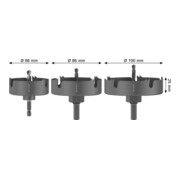Bosch Set di seghe a tazza per legno e cartongesso con supporto e punta centrante, 68/86/100x27mm-4