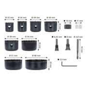 Bosch Set di seghe a tazza per legno e cartongesso con supporto e punta centratrice, 22-68x15 mm-4