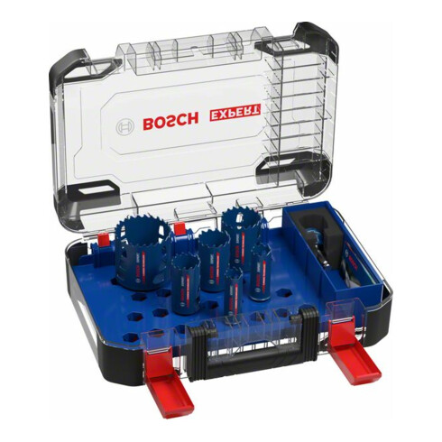 Bosch Set di seghe a tazza Tough Material EXPERT 22/25/35/40/51/68 mm 9 pz. per perforatrici rotative e trapani a percussione