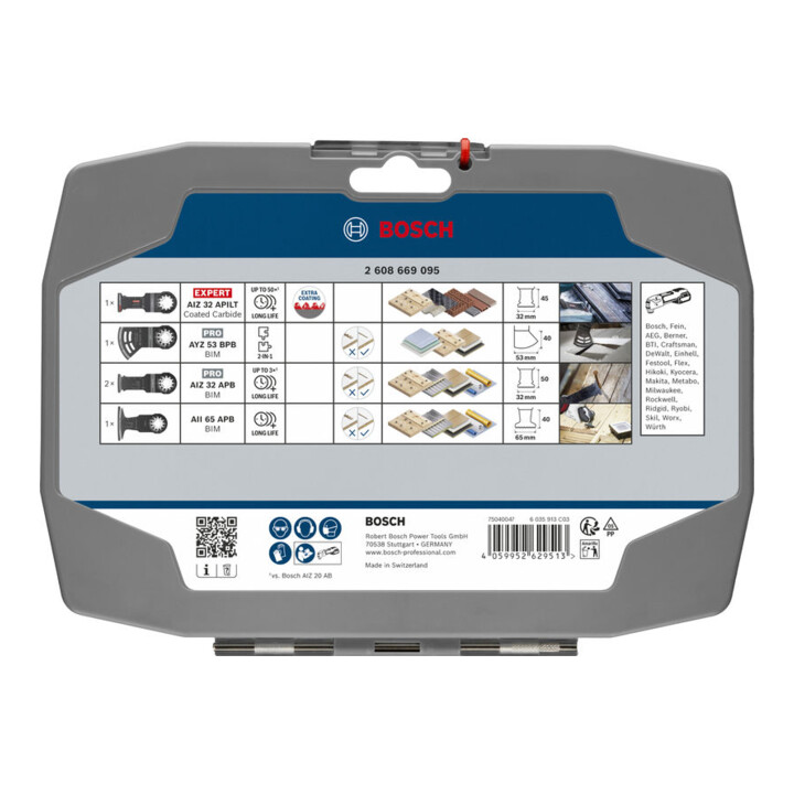 Bosch Set électricien et pour plaques de plâtre, 5 pièces, présentoir comptoir