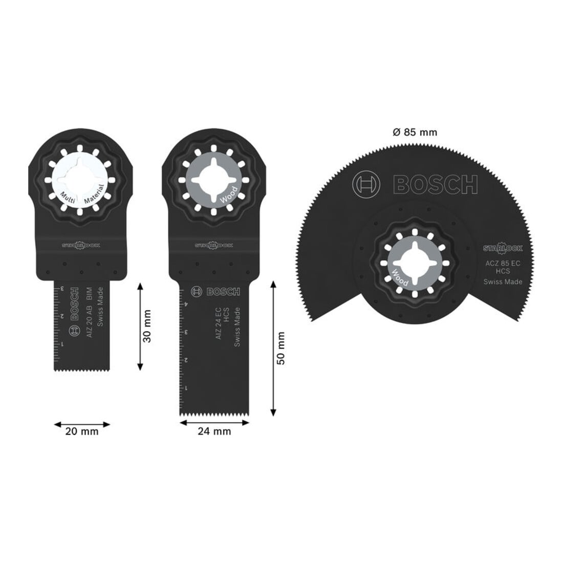 Bosch Set lame per legno e metalli teneri, 3 pezzi